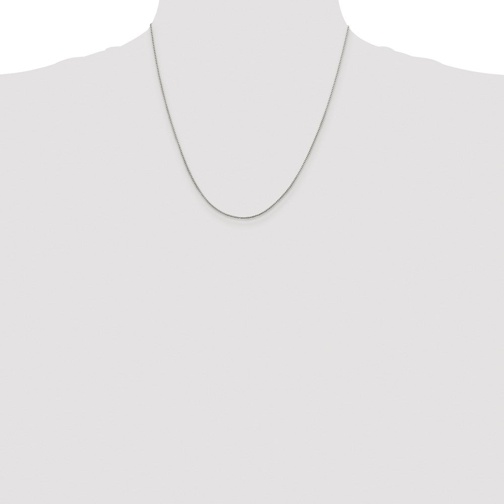 Sterling Silver Rhodium-plated 1mm Round Box Chain