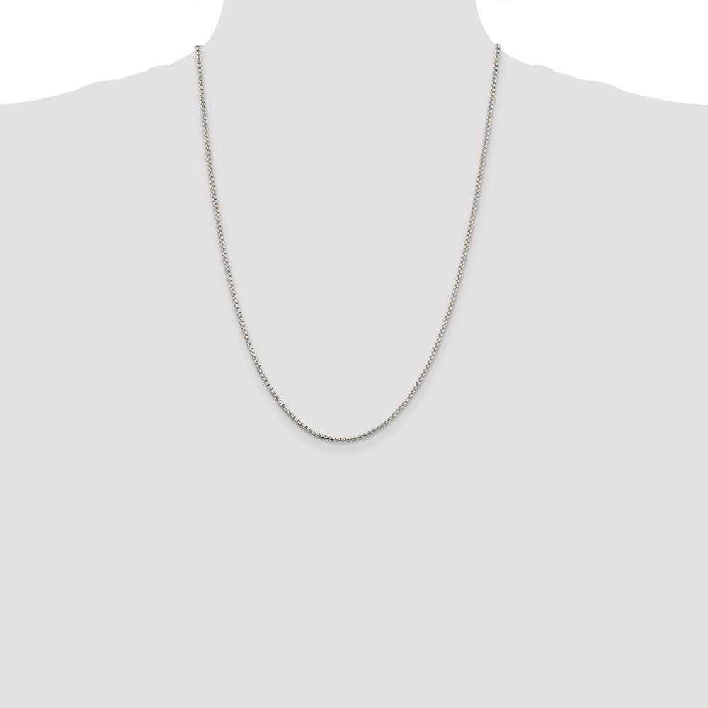 Sterling Silver 2mm Round Box Chain