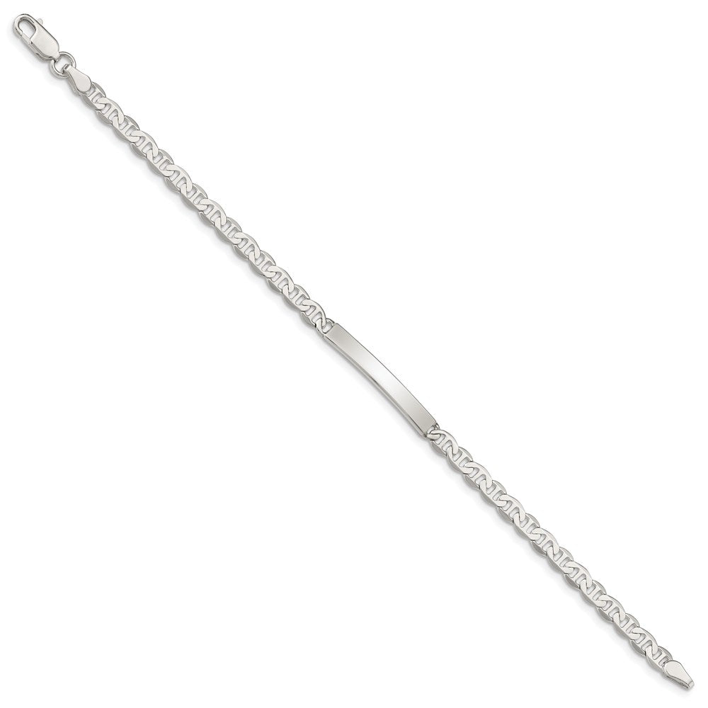 Sterling Silver 8inch Polished Engraveable Anchor Link ID Bracelet