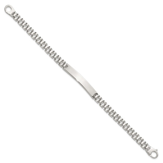 Sterling Silver Polished 6.6mm Fancy Link 8 inch Mens ID Bracelet