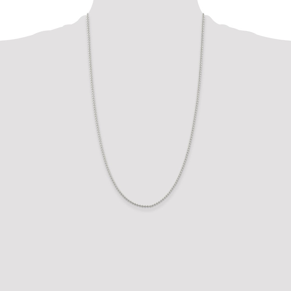 Sterling Silver 2mm Beaded Chain