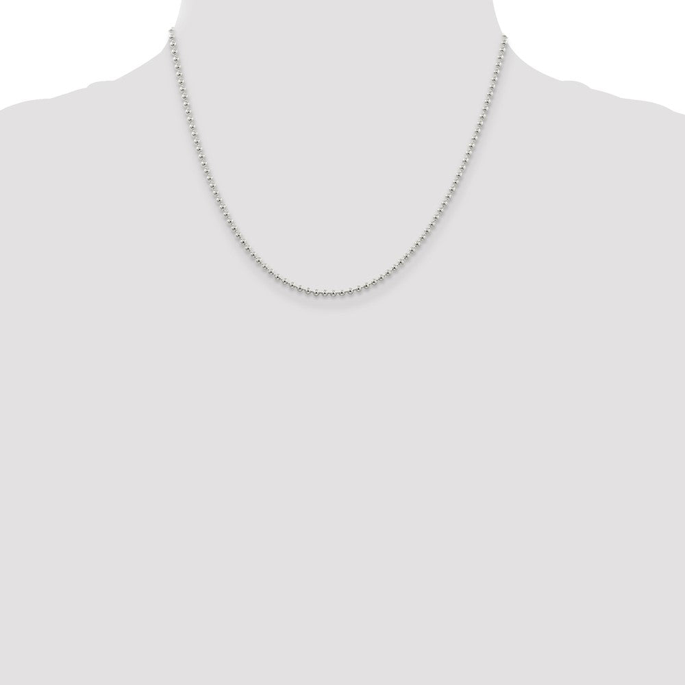 Sterling Silver 2.35mm Beaded Chain