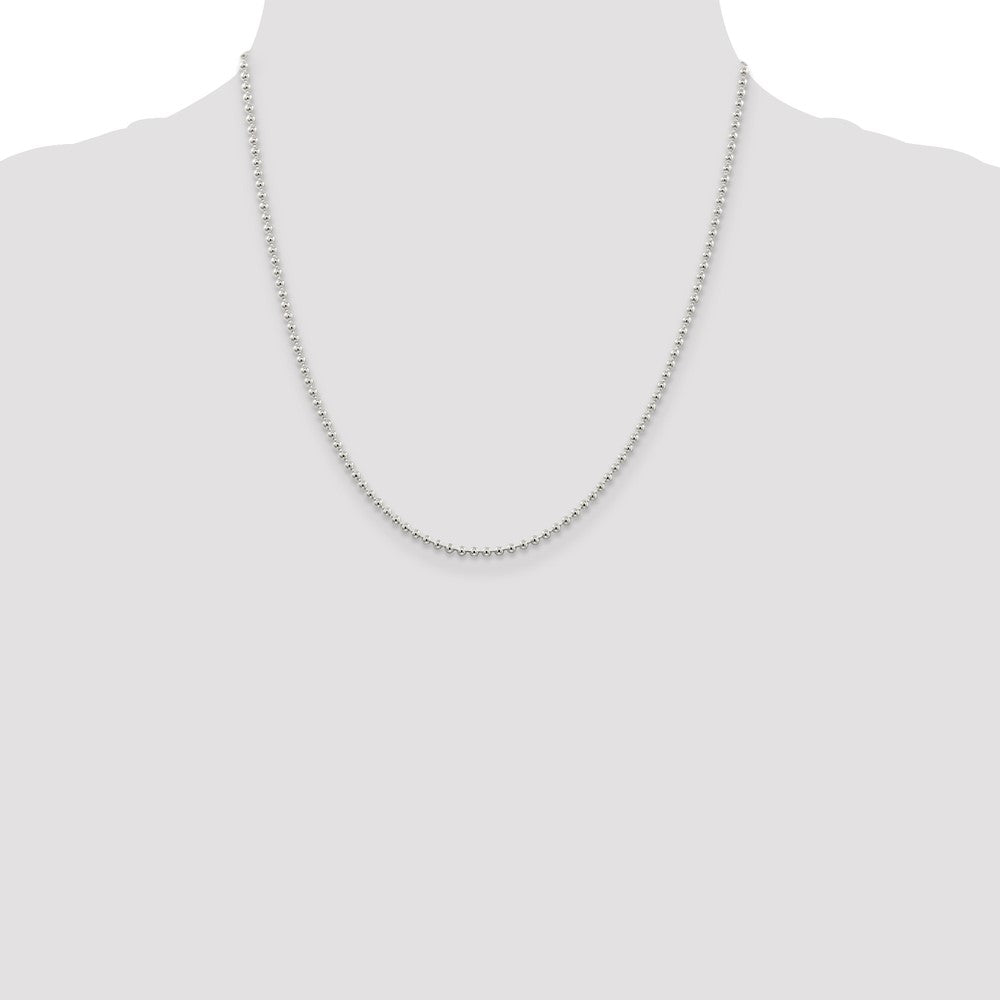 Sterling Silver 2.35mm Beaded Chain