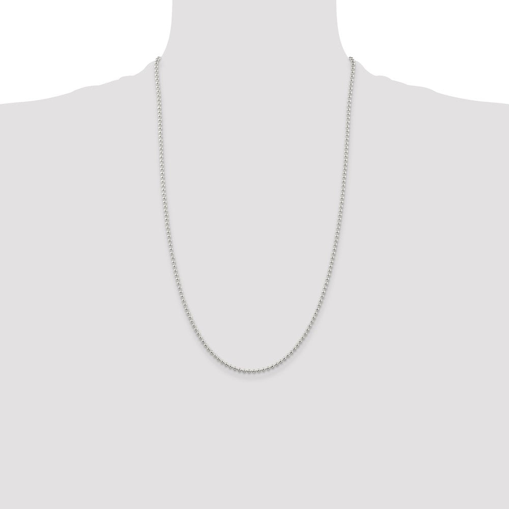 Sterling Silver 2.35mm Beaded Chain