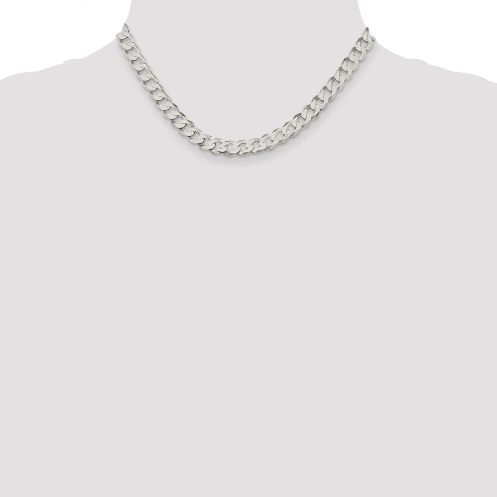 Sterling Silver 7.5mm Flat Curb Chain