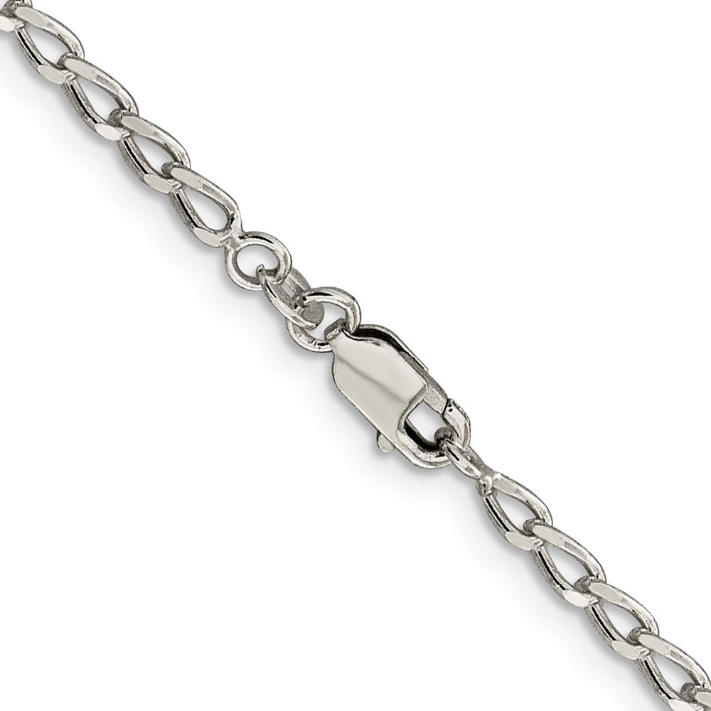 Sterling Silver 2.8mm Open Elongated Link Chain Anklet