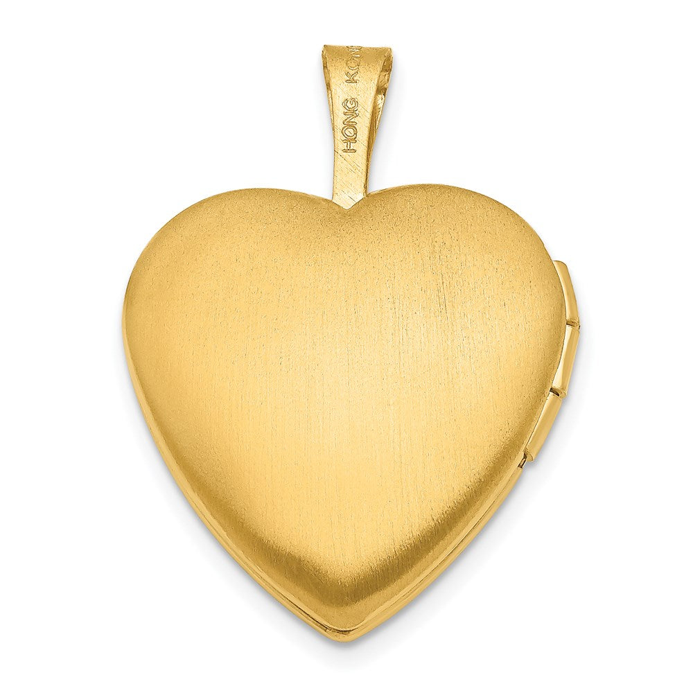 1/20 14K Gold Filled Satin and Polished 2-Frame 15mm Heart Locket