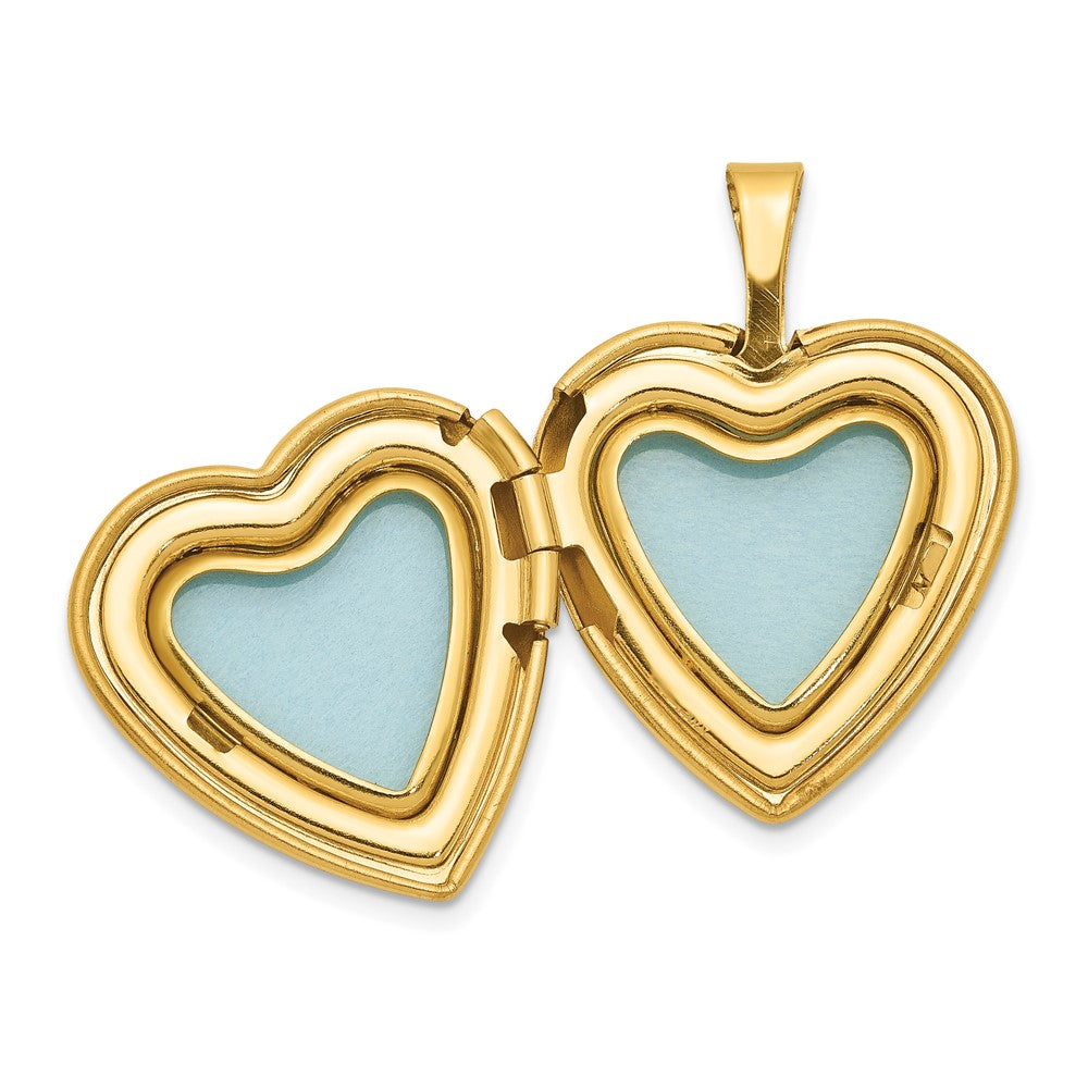 1/20 14K Gold Filled Satin and Polished 2-Frame 15mm Heart Locket