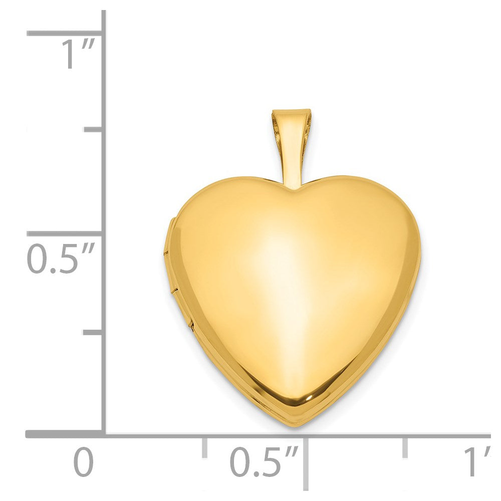 1/20 14K Gold Filled Satin and Polished 2-Frame 15mm Heart Locket
