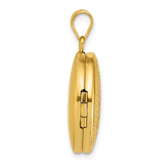 Sterling Silver Gold-plated Polished Front/Brushed Back Celtic Trinity 20mm Round Locket