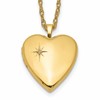1/20 14K Gold Filled 20mm Polished/Satin Dia Star Heart Locket Necklace