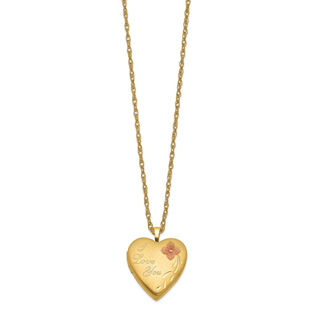 1/20 14K Gold Filled 20mm Enameled I Love You Heart Locket Necklace