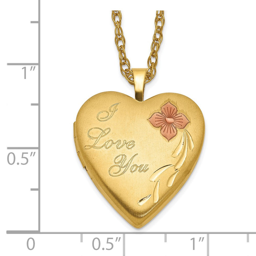 1/20 14K Gold Filled 20mm Enameled I Love You Heart Locket Necklace