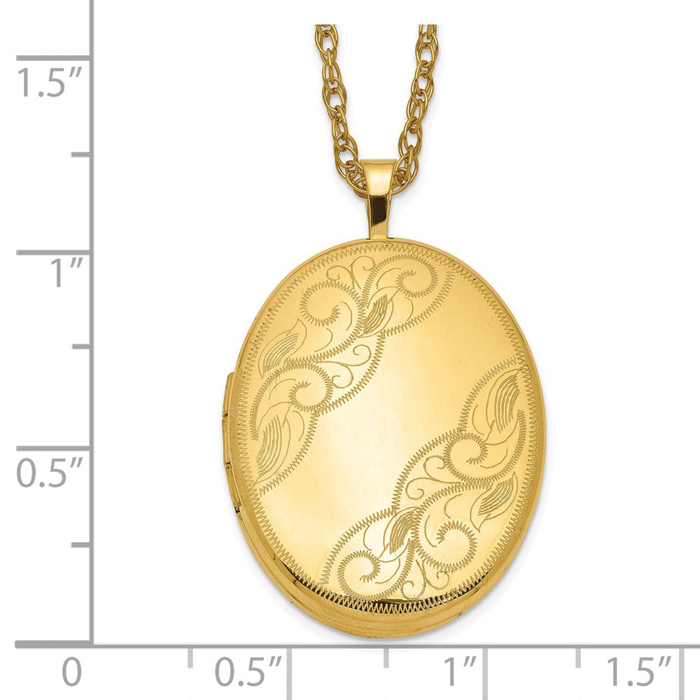 1/20 14K Gold Filled 26mm Swirled Oval Locket Necklace