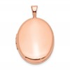 Sterling Silver Rose Gold-plated 20mm Polished Oval Locket