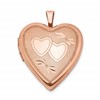 Sterling Silver Rose Gold-plated 20mm Double Hearts Heart Locket