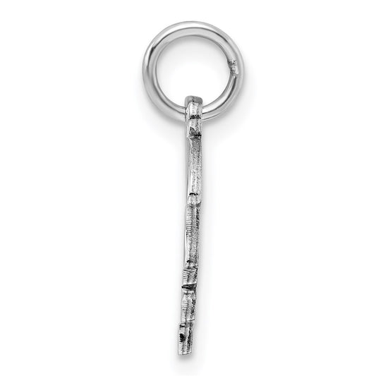 SSilver Rh-plt Engravable Girl Polished Front/Satin Back Disc Charm