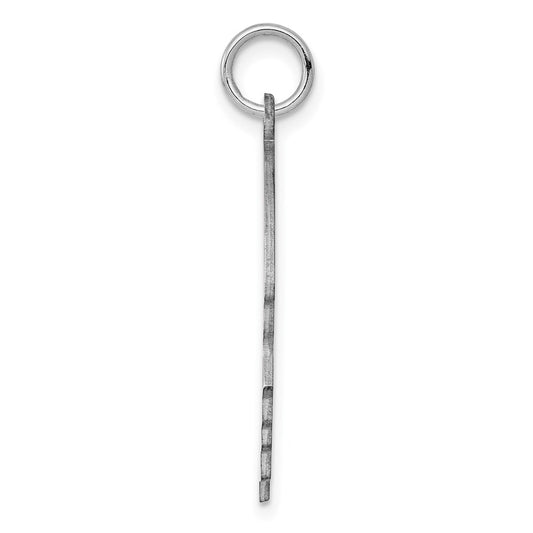 Sterling Silver Rh-plt Engravable Boy Disc Charm Polish on Front/Back