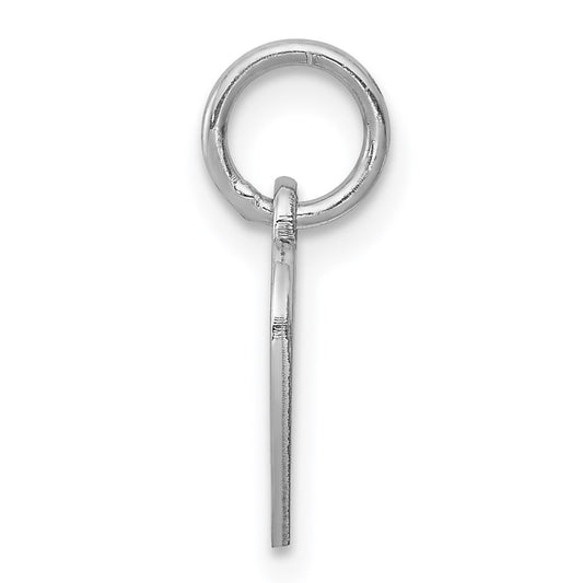 Sterling Silver Rhodium-plated Engraveable Heart Polished Disc Charm