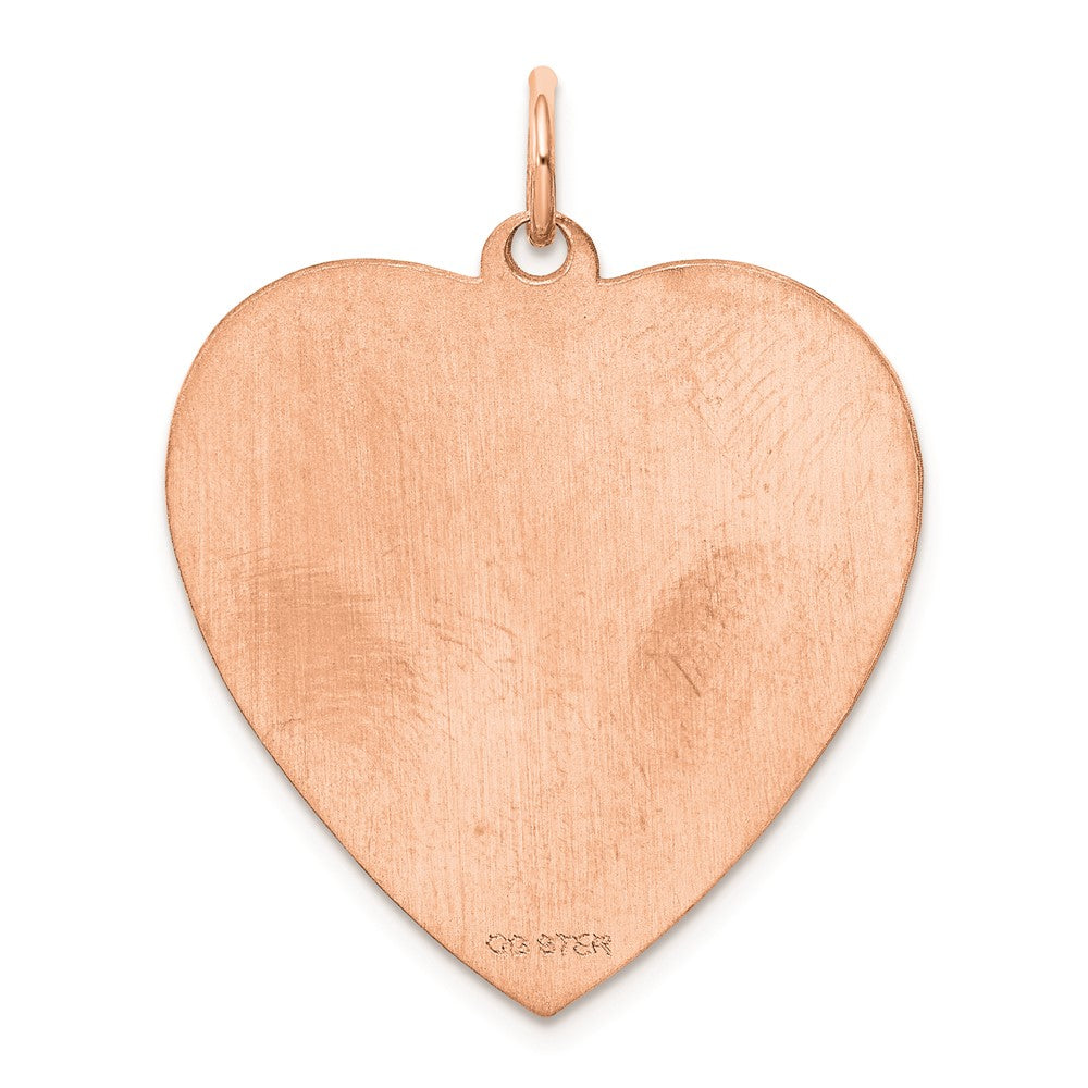Sterling Silver RG Plated Eng. Heart Polish Front/Satin Back Disc Charm