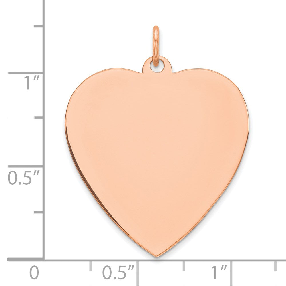 Sterling Silver RG Plated Eng. Heart Polish Front/Satin Back Disc Charm