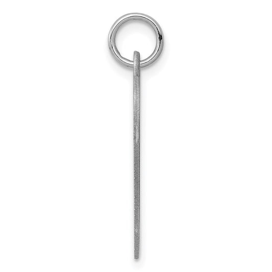 SS Rh-plt Engraveable Heart Polished Front/Satin Back Disc Charm