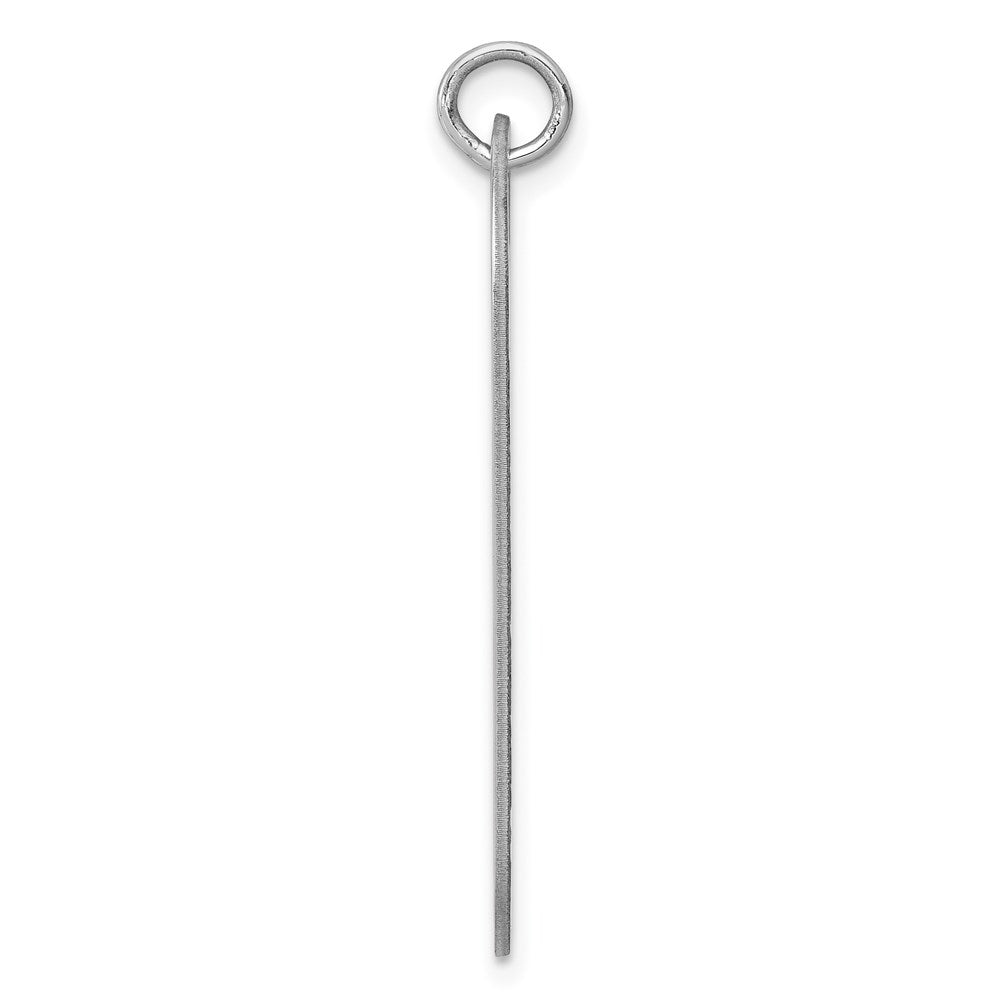 Sterling Silver Rh-plt Engraveable Dog Tag Polished Front/Back Disc Charm