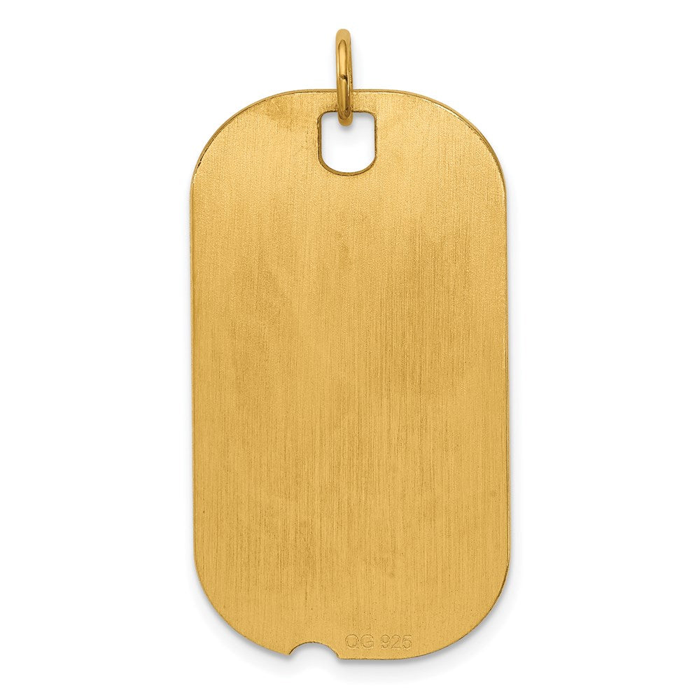 Sterling Silver GP Engraveable Dog Tag Polished Disc Charm