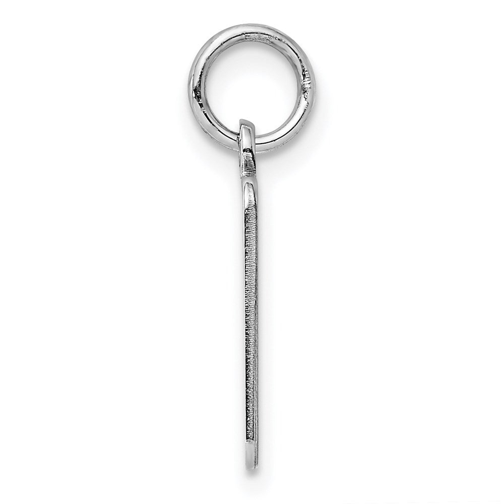 Sterl Silver Rh-plt Engraveable Rectangle Polished Front/Back Disc Charm
