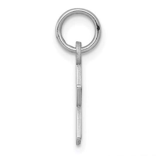 Sterling Silver Rhodium-plated Engraveable Star Disc Charm