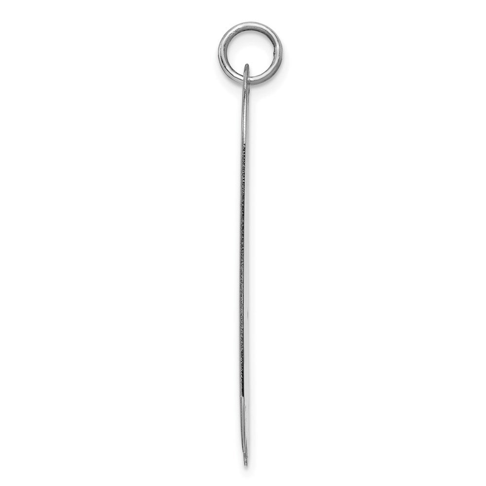 Sterling Silver Rhodium-plated Engraveable Dog Tag Disc Charm