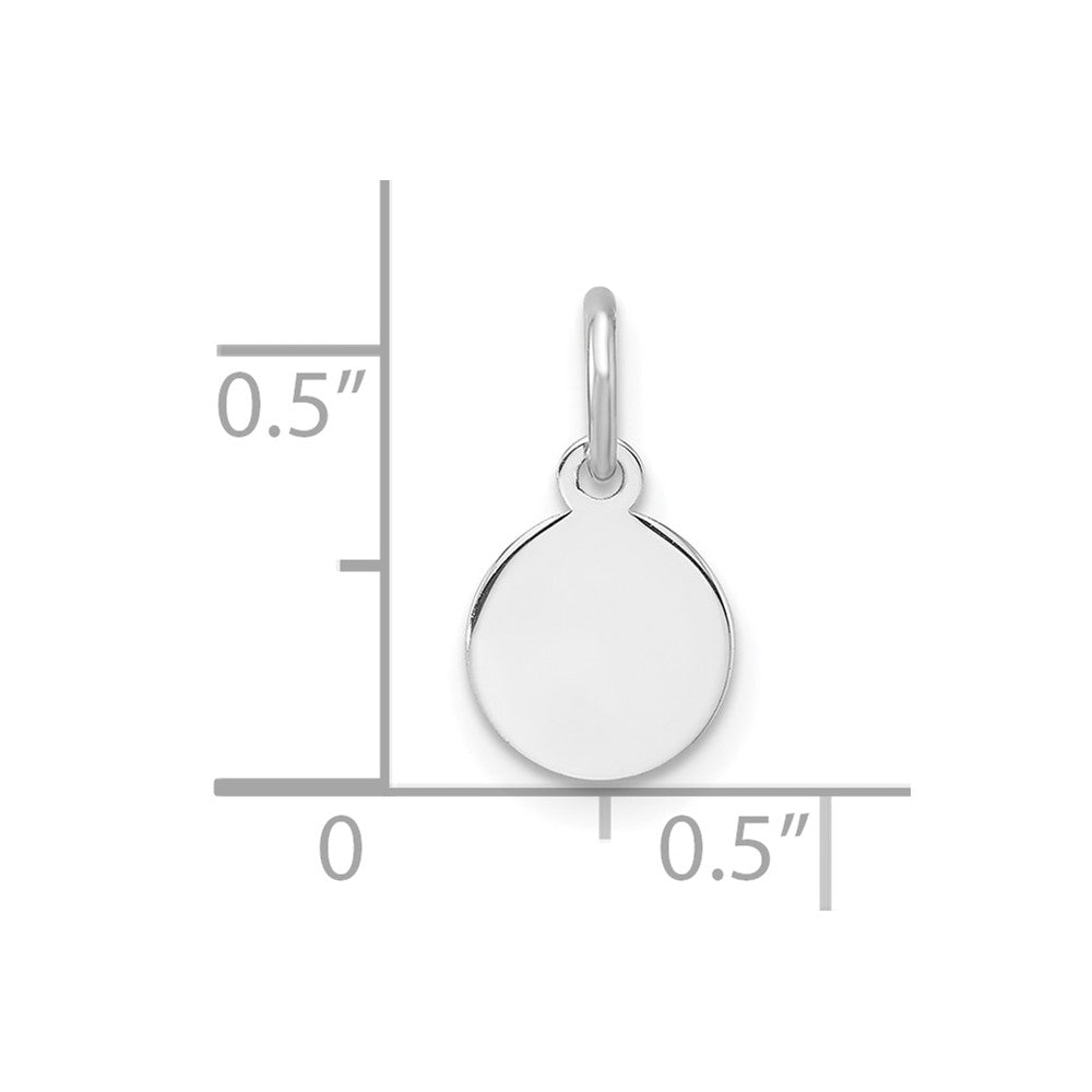 Sterling Silver Rh-plt Engraveable Round Polished Front/Back Disc Charm