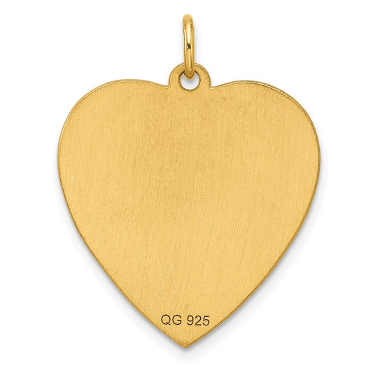 Sterling Silver GP Engraveable Heart Polished Disc Charm