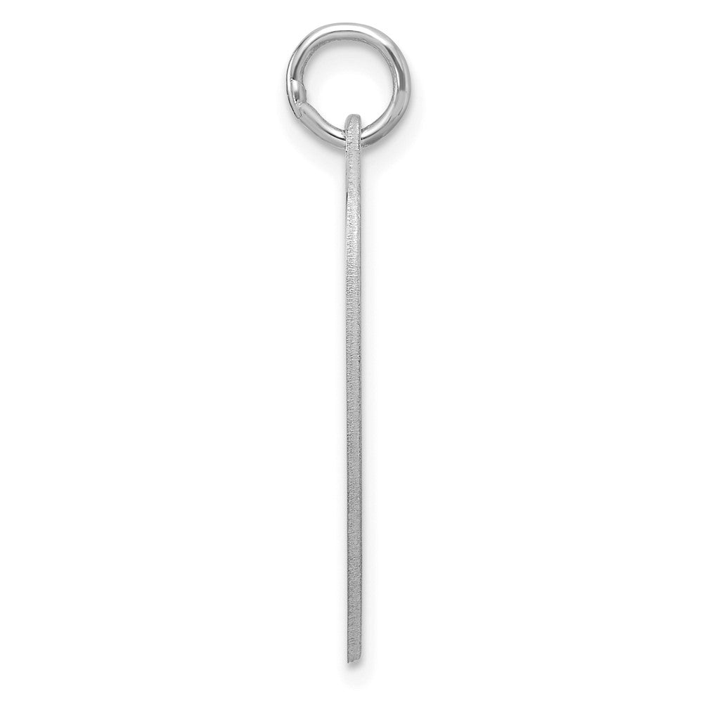 SS Rh-plt Engraveable Heart Polished Front/Satin Back Disc Charm