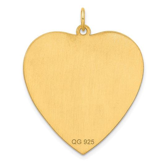 Sterling Silver GP Engraveable Heart Polished Disc Charm