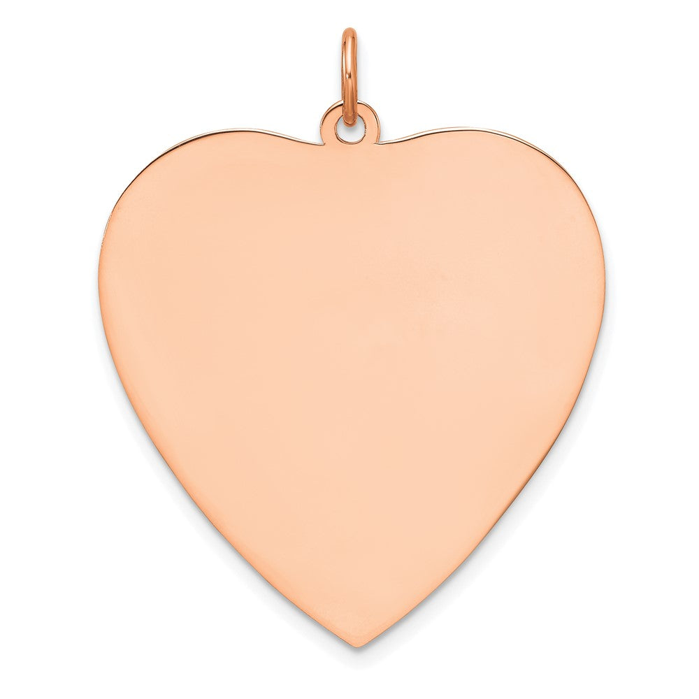 Sterling Silver RG Plated Eng. Heart Polish Front/Satin Back Disc Charm