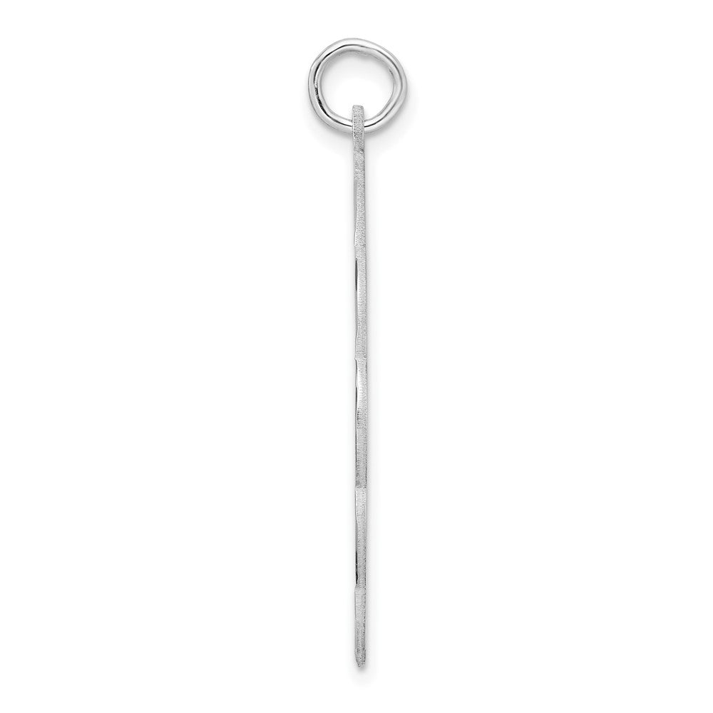 Sterling Silver Rh-plt Engraveable Polished Front/Satin Back Disc Charm
