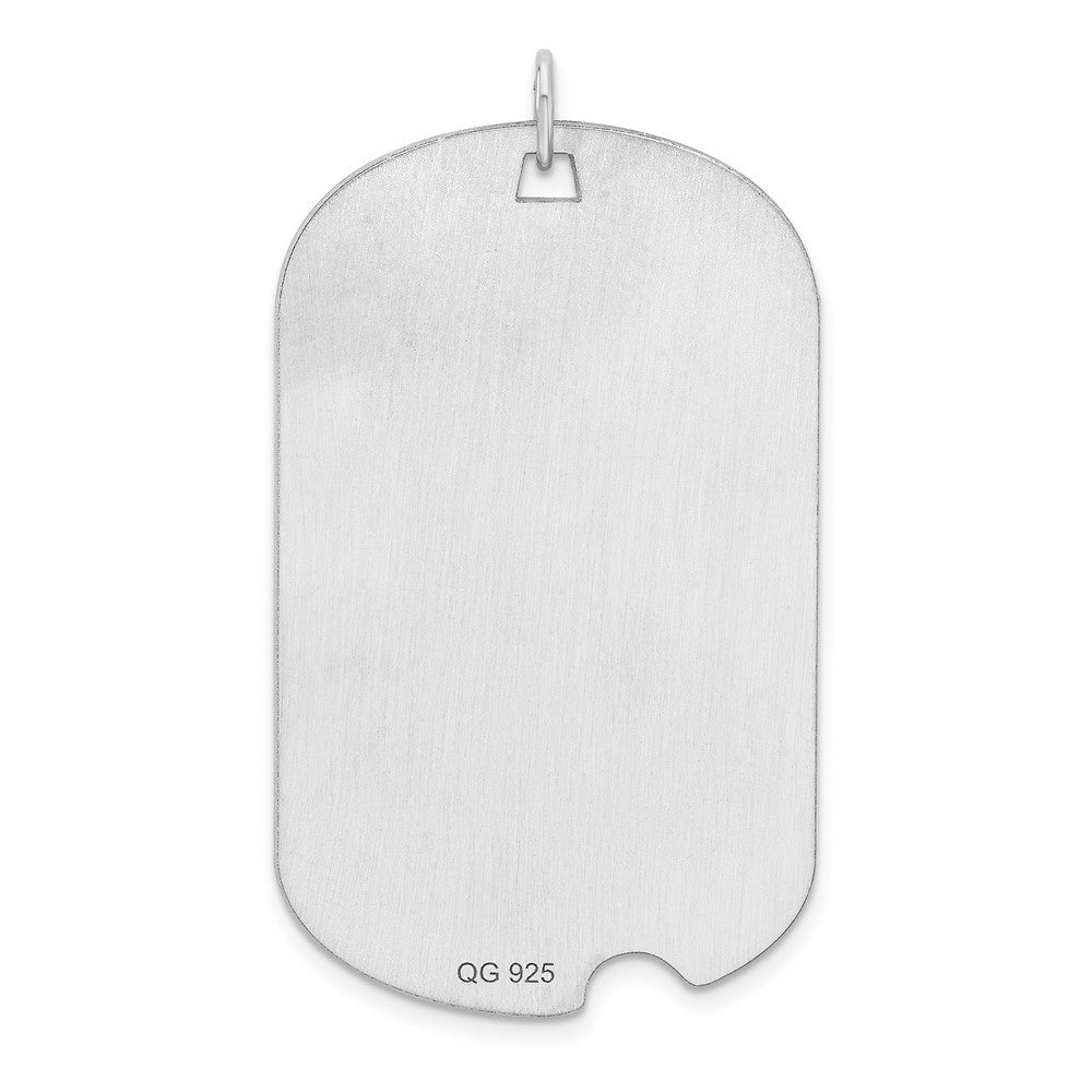 Sterling Silver Rhodium-plated Engraveable Dog Tag Disc Charm