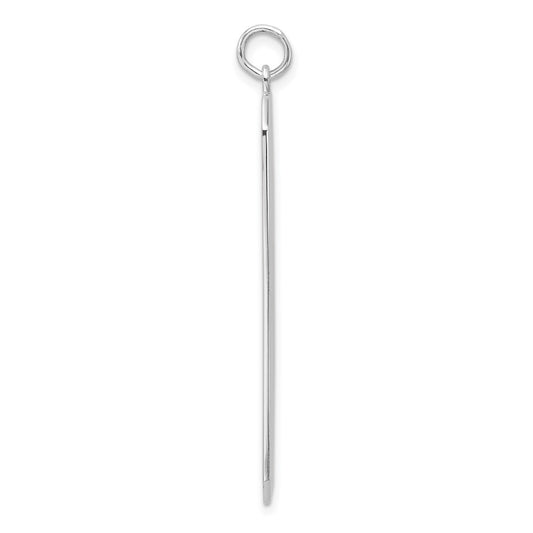 Sterling Silver Rhod-plate Eng. Rect. Polish Front/Satin Back Disc Charm