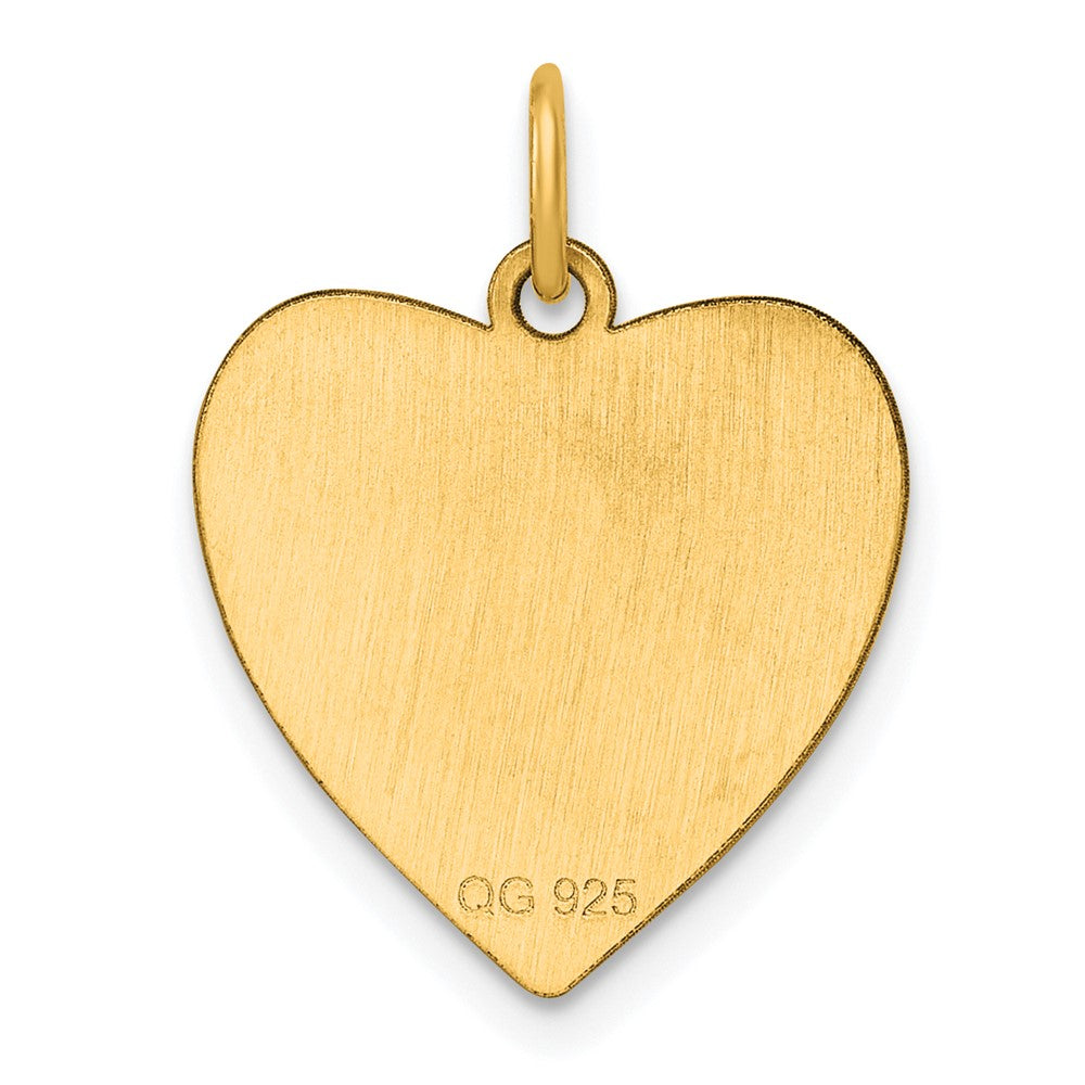 Sterling Silver GP Engraveable Heart Polished Disc Charm