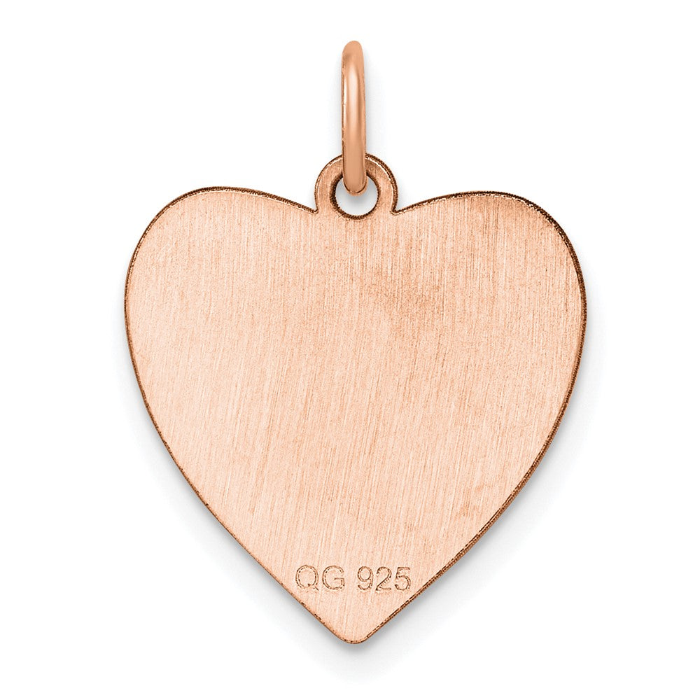 Sterling Silver RG Plated Engraveable Heart Polished Front/Satin Back Disc