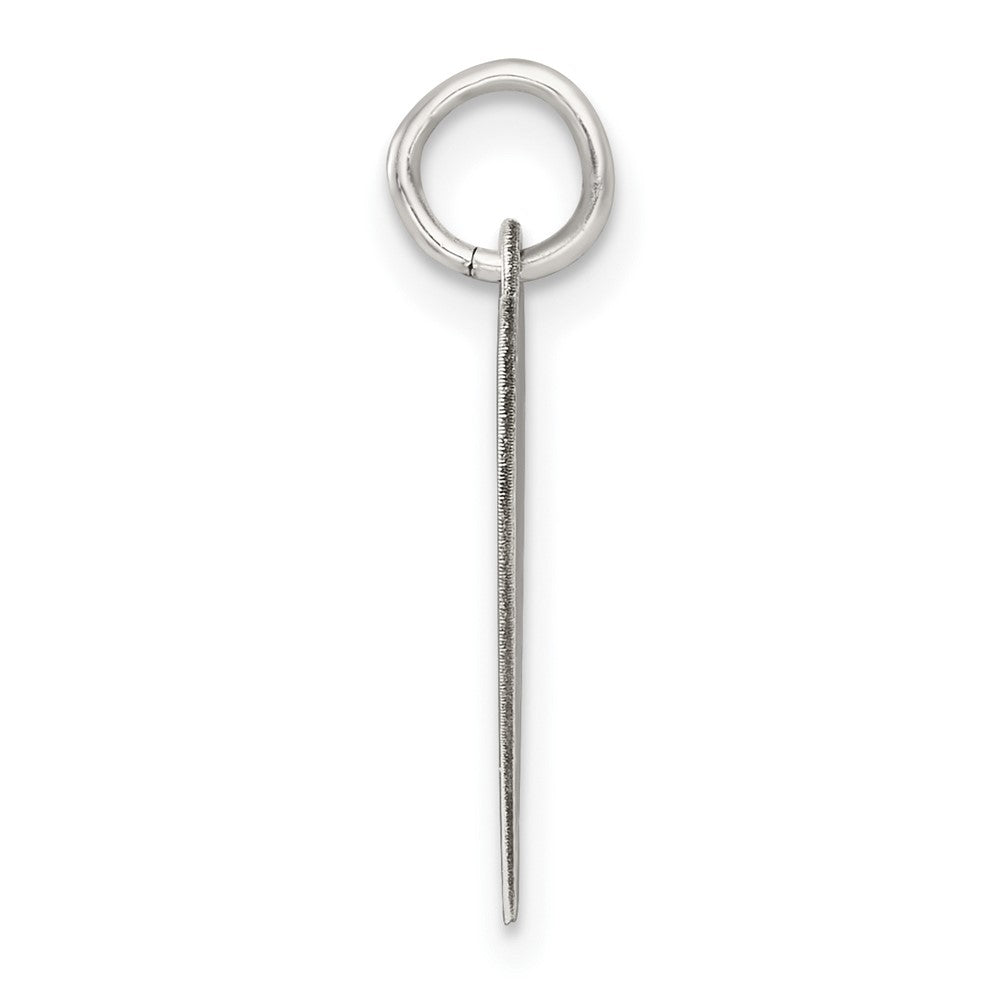 SS Rh-plt Engraveable Heart Polished Front/Satin Back Disc Charm
