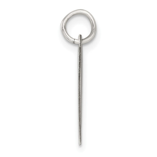 SS Rh-plt Engraveable Heart Polished Front/Satin Back Disc Charm