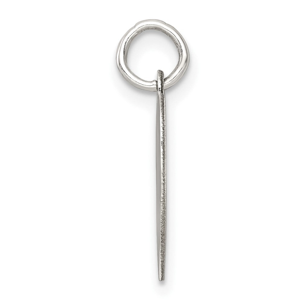 SS Rh-plt Engraveable Heart Polished Front/Satin Back Disc Charm