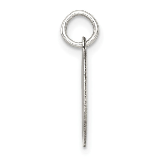 SS Rh-plt Engraveable Heart Polished Front/Satin Back Disc Charm