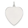 SS Rh-plt Engraveable Heart Polished Front/Satin Back Disc Charm