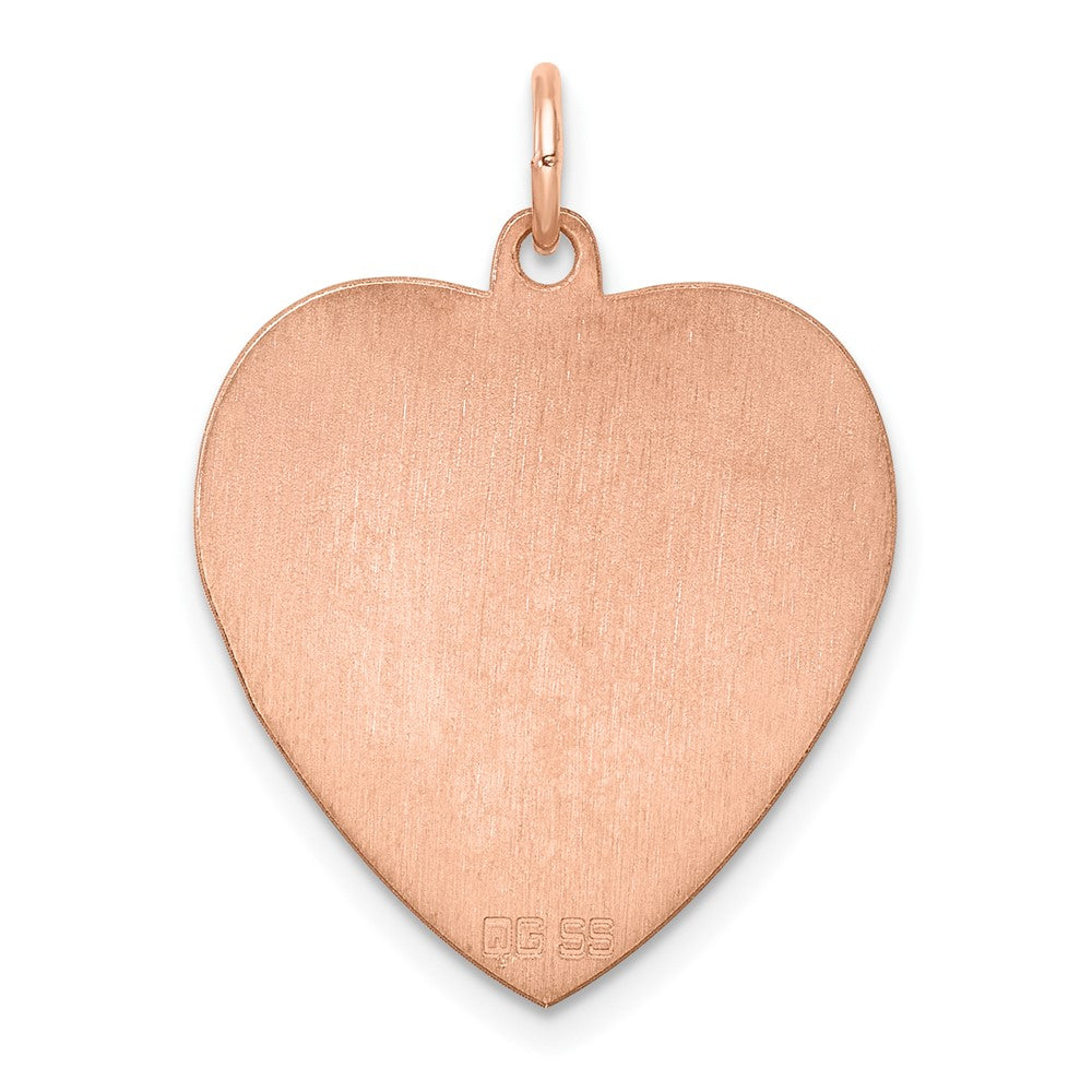 Sterling Silver RG Plated Engraveable Heart Polished Front/Satin Back Disc