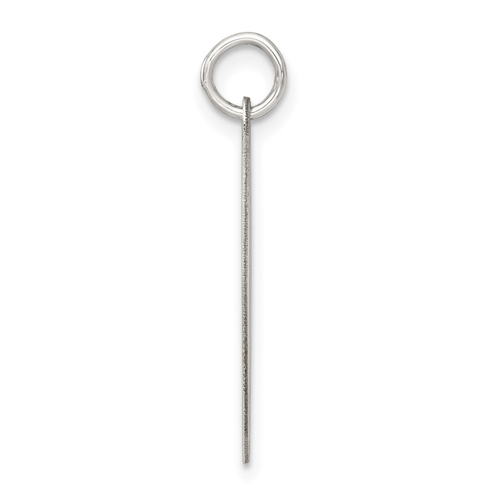 SS Rh-plt Engraveable Heart Polished Front/Satin Back Disc Charm