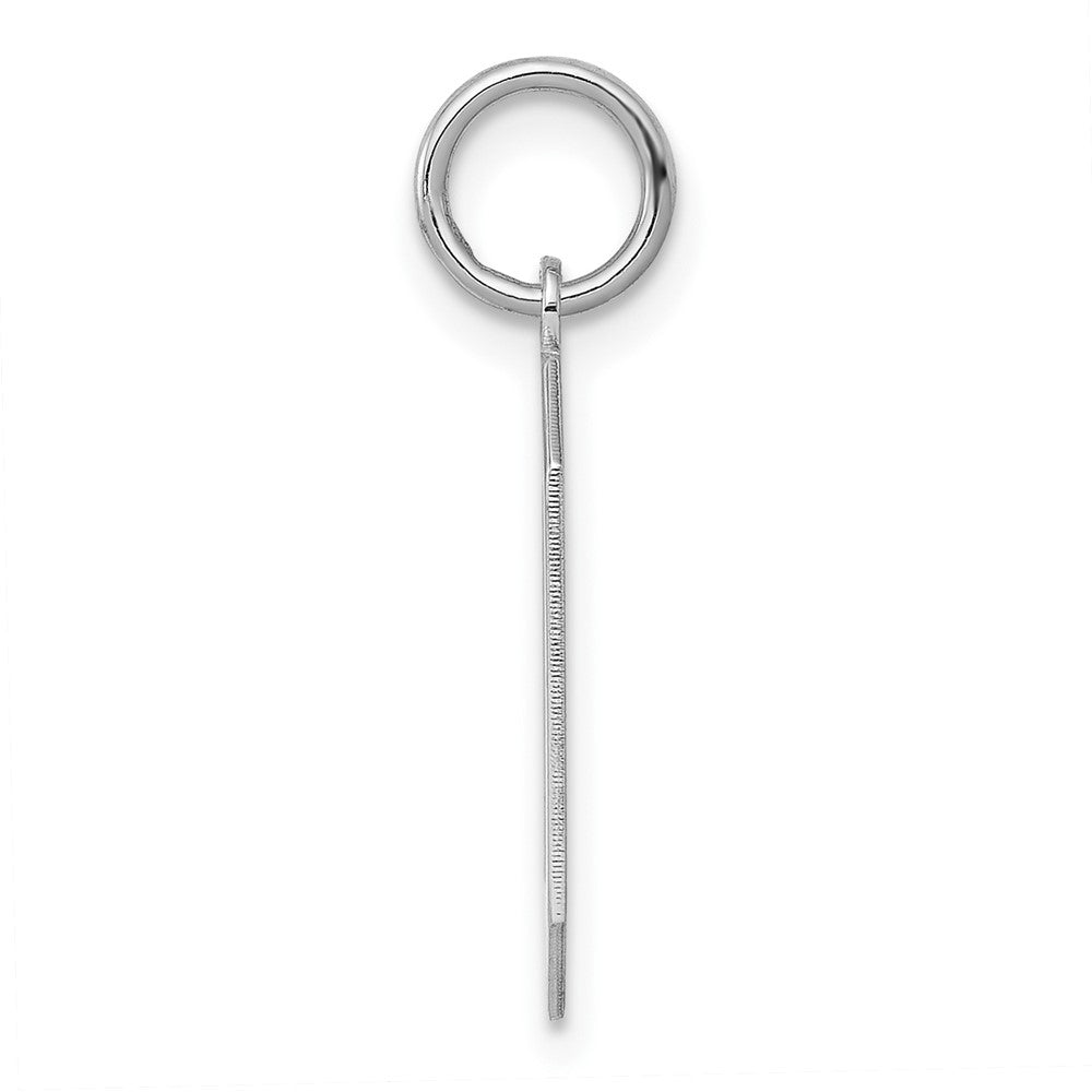 Sterling Silver/Rhodium-plated Polished Number 0 Charm