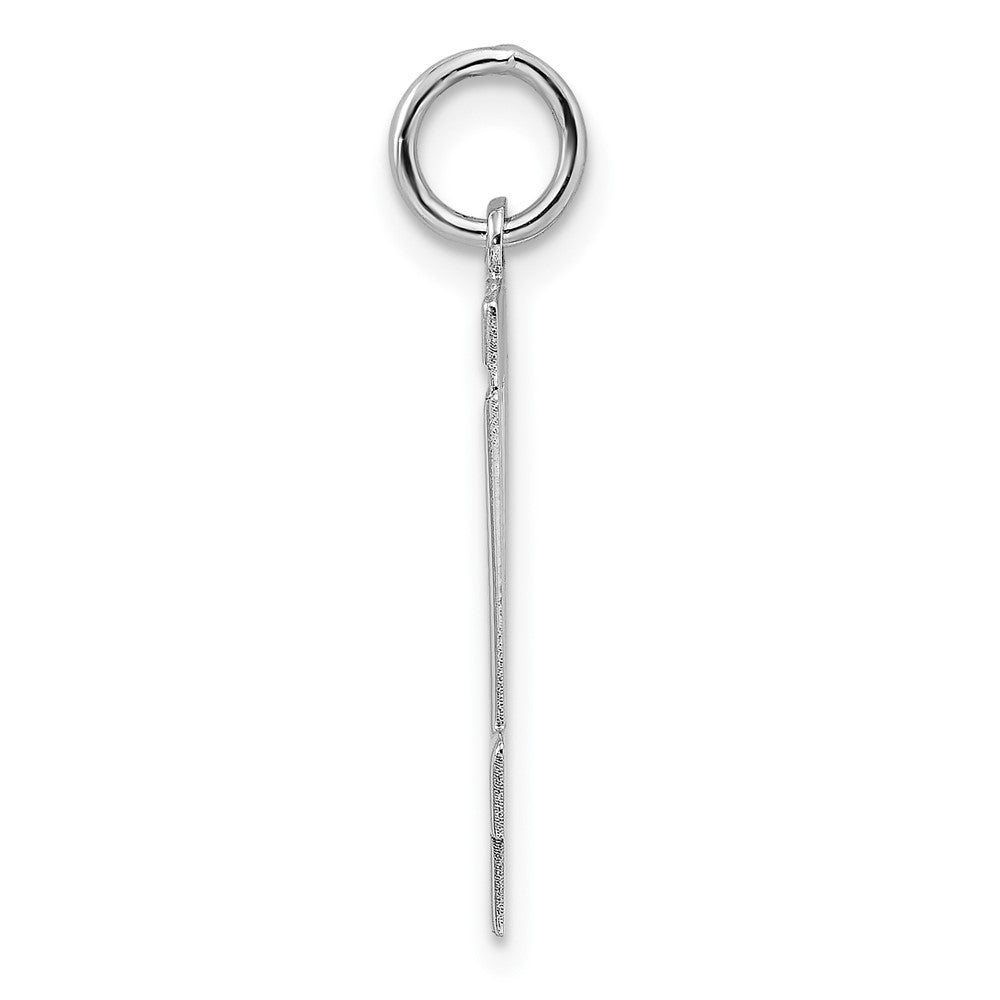 Sterling/Silver Rhodium-plated Polished Number 14 Charm